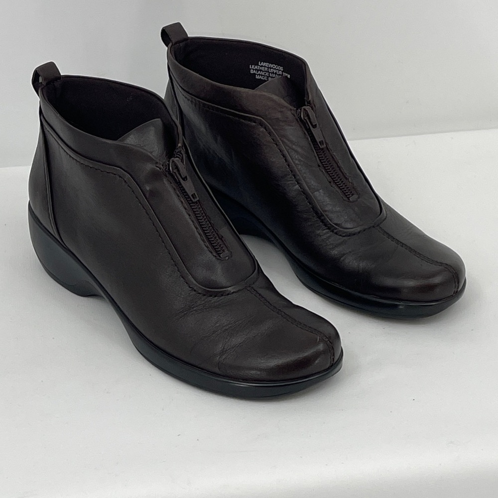 EASY SPIRIT LAKEWOODS Women's Black Leather Ankle Boots SIZE 6.5 M
